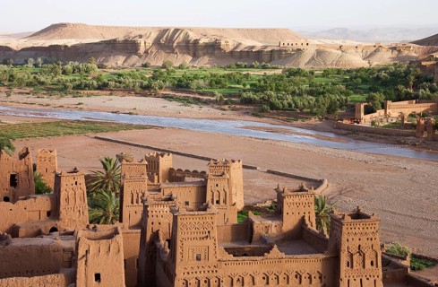 Kasbahs at Aït Benhaddou south of the High Atlas mountains, UNESCO World Heritage Site, Southern