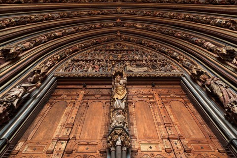 Detail of the entrance gate of the porch,1483, of the Freiburg Minster, 1513, Freiburg,