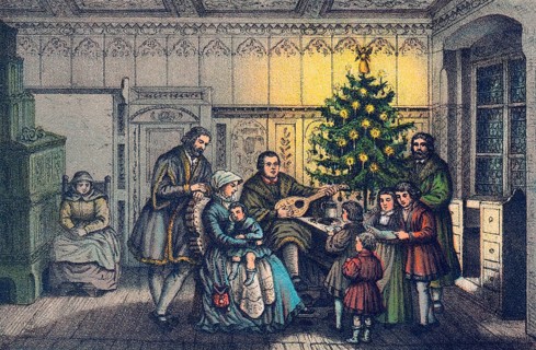 Martin Luther, making music with his family, Christmas, 1536