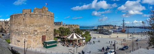 City wall panorama St. Malo France