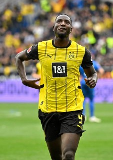 Goal celebration Serhou Guirassy Borussia Dortmund BVB (09) PreZero Arena, Sinsheim,
