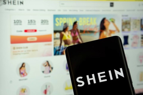 Dhaka, Bangladesh - 18 March 2025: The logo of the shein is displayed on a smartphone screen, and