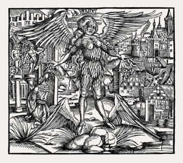 Fama, Sebastian Brant's Virgil Aeneid, printed by Hans Grüninger, Strasbourg, 1502, facsimile 19th