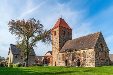 Fieldstone village church in Hohenseefeld, Niederer Fläming, Brandenburg, Germany