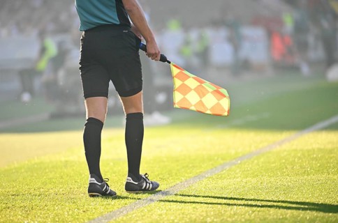 Detail, detail, linesman, referee, assistant flag, backlight, feature, atmospheric, MHPArena, MHP