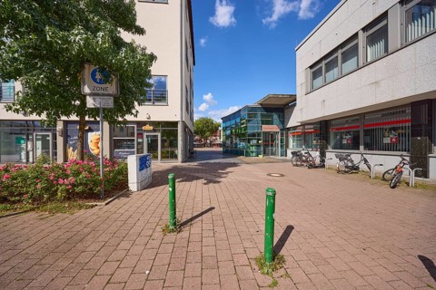 Entrance to the pedestrian zone in Datteln, Ruhr area, Recklinghausen district, North