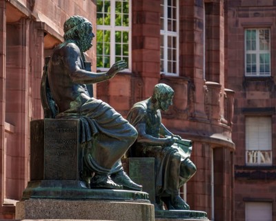 Statues, Homer, Aristotle, Albert-Ludwigs-Universität Freiburg