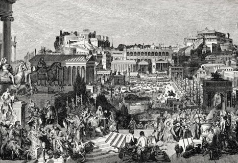 Persecution of Christians, in the Roman Empire, Reconstruction of the Roman Forum in ancient Rome