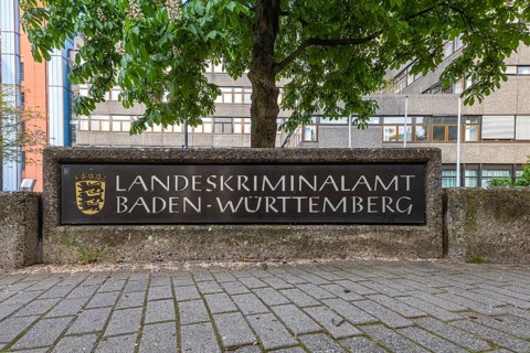 Baden-Württemberg State Office of Criminal Investigation, police authority, sign with state coat of