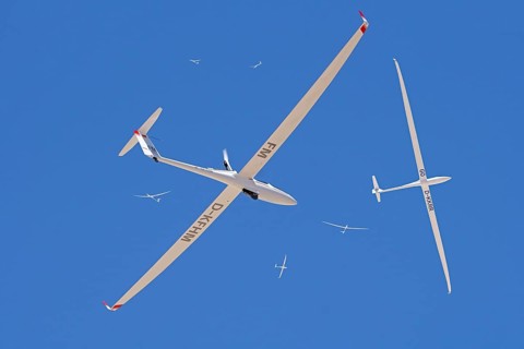 Glider, many, thermal, circling, upwind, flying, air sports, gliding