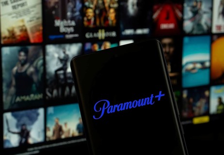 Dhaka, Bangladesh - 17 March 2025: The logo of the paramount+ is displayed on a smartphone screen,