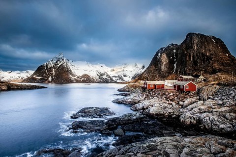 Fishermen's houses, Rorbu, Moskenesoya, Reine, Hamnoy, Hamnoy Lofoten, Norway