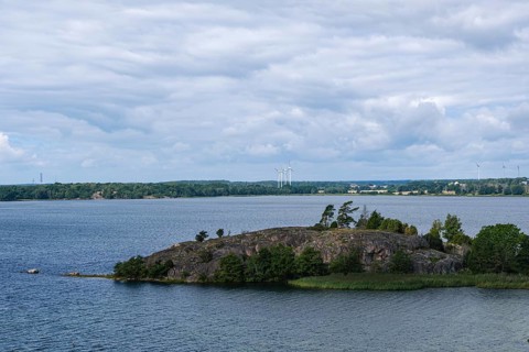 Coastal landscape in the Hallarumsviken nature reserve near Karlskrona, Blekinge län, Sweden