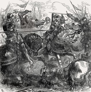 Death of King Richard III at the Battle of Bosworth Field on 22nd August 1485 in the Wars of the