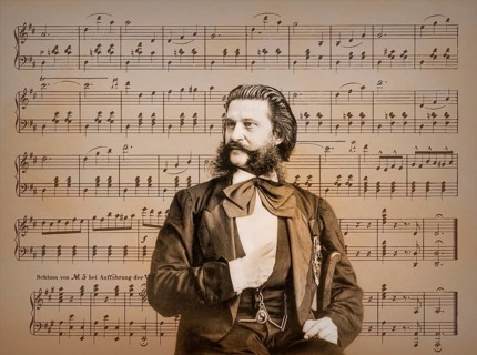 Johann Baptist Strauss II, 1825 – 1899, Austrian composer and violinist, 1879, digitally edited,