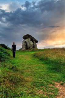 Trethevy Quoit Megalithic Stone Tomb, Dolmen, Portal Tomb, House of the Giant, Evening Sky, Tremar