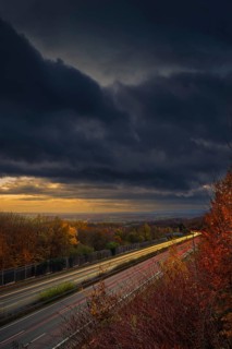 View of the motorway between the Veltheim and Bad Eilsen junctions, Schaumburg, Lower Saxony,
