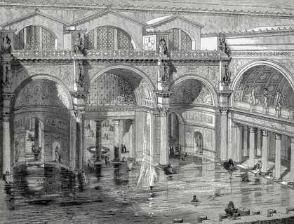 The Baths of Caracalla in ancient Rome, Italy, Reconstruction