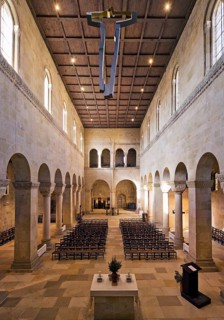 Interior view with nave, Collegiate Church of St Servatius, UNESCO World Heritage Site,