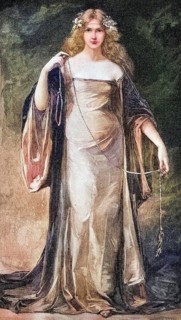 Joan I of Anjou, Giovanna d'Angi, Queen of Naples, 1326, 1382, coloured wood engraving,