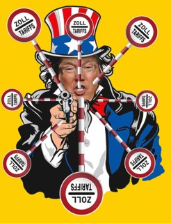 Symbolic image, Trump, delusion of deals and tariffs, US democracy in danger, EU and Germany under