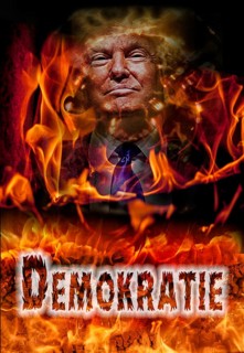 Symbolic image, democracy versus autocracy, US democracy in danger, EU and Germany under political