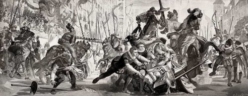 Knight tournament at the market square in Munich, the marriage of William V, Duke of Bavaria,