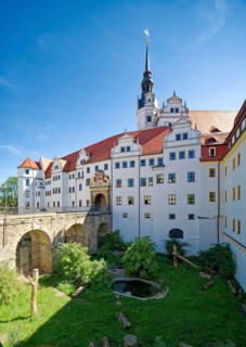 Castle Bridge and Bear Pit, Hartenfels Castle, Torgau, Saxony, Germany