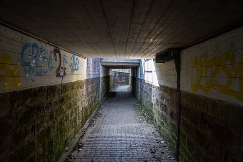 Pedestrian tunnel under the railway line, Hümme, Trendelburg, Hesse, Germany