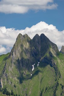 View from Wildengundkopf, 2238m to Höfats 2259m, Allgäu Alps, Allgäu, Bavaria, Germany