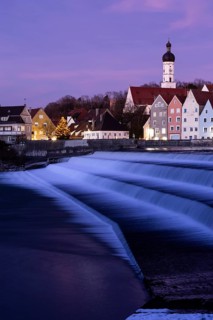Karolinenwehr, four-stage assault weir, behind Landsberg am Lech, Bavaria, Germany