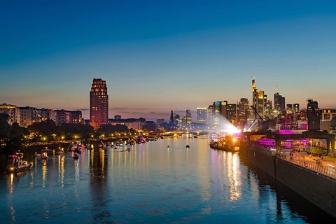 Europe Open Air Concert at the Weseler Werft in front of the Skyline, Deutschherrnbrücke, Frankfurt