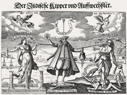 Antisemitic progaganda on the Tipper and See-saw or Kipper und Wipper, German Financial Meltdown of