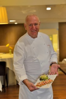 Star chef Carlos Gaig, one Michelin star, in his Restaurante Gaig, Barcelona, ??Catalonia, Spain