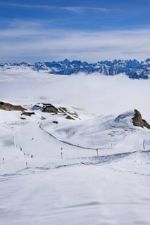 Ski area of the Hohe Ifen (2230 m) in Kleinwalsertal, on the Gottesacker plateau, Allgäu,