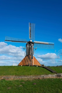 Grit mill for drainage, Goengahuizen, Goëngahuizen, Goaiïngahuzen, Friesland, Fryslân, Netherlands,