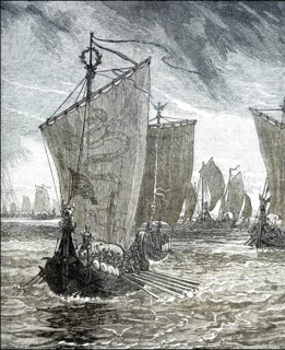 The Danish King Anlaff Sails from Ireland with Cumbrian and Scottish Allies and enters the Humber,