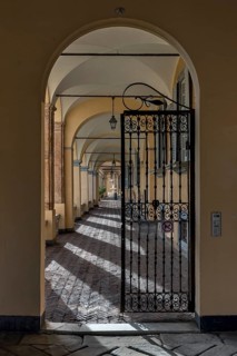 Entrance gate to the Villa del Principe, Palazzo di Andrea Doria, Piazza dei Principe, Genoa. Italy