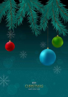 Winter holidays background, editable vector template with snowflakes and decorations in various
