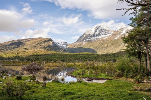 Mountain peaks, Laguna Victoria, Provinz Tierra del Fuego, Argentina
