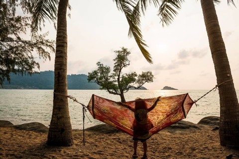 Tree in the sea, The Lonely Tree in the Sea, sunset, Klong Son Beach, Ko Chang, Koh Chang, Mu Ko