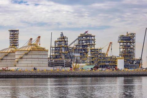 A bio-refinery is being built here. Construction site of the Finnish oil company Neste. Maasvlakte