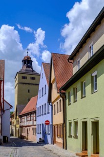Alley Auf der Kapelle with Ellinger Tor, Weißenburg in Bavaria, Altmühltal, Franconian Lake