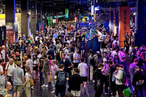 Crowds of visitors at Gamescom, the world's largest trade fair for computer games and consumer