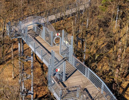 Treetop path on the historic site of the former tuberculosis sanatorium in Beelitz, Brandenburg,