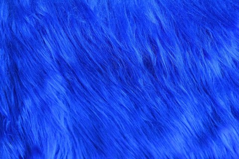Close up of blue synthetic fake fur