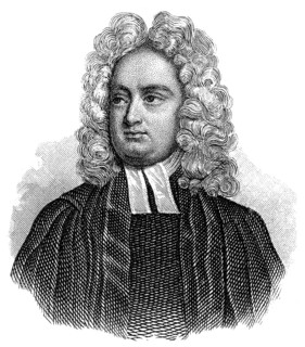 Jonathan Swift or Isaac Bickerstaff, 1667 - 1745, an Irish writer and satirist of the early