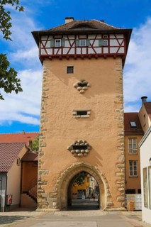Reutlingen garden gate, first mentioned as the New Tor tor in 1392. historic building, town gate,