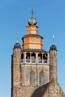 Tower of the 15th century Jerusalem Church, Adornesdomain, Sint-Anna neighbourhood, Bruges, West