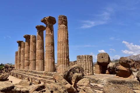 Temple of Hercules in the Valley of the Temples near Agrigento in Sicily, Italy